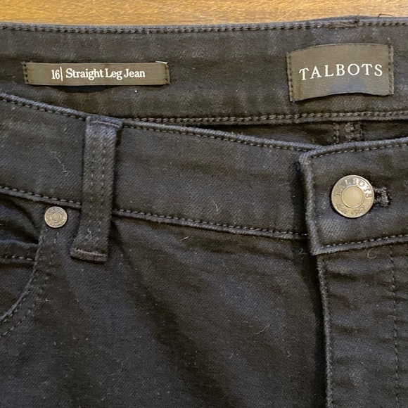 Talbots 16 Straight Leg Jeans Black High Rise Women’s Stretch 2021 - Picture 7 of 12